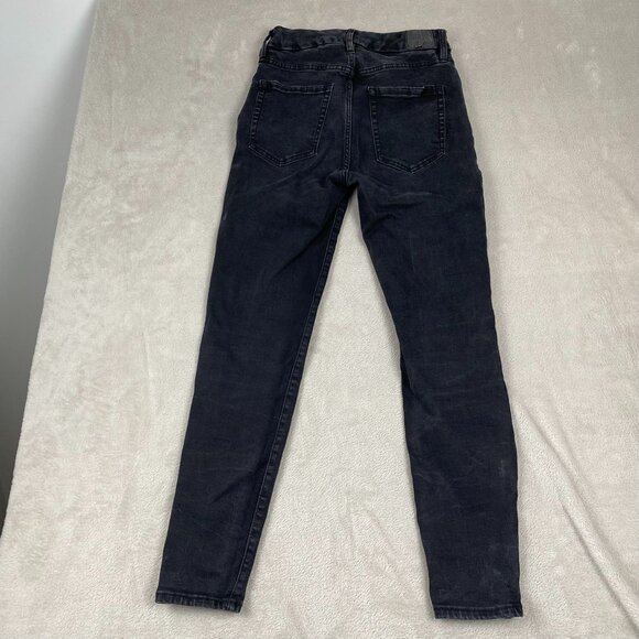 Aeropostale Women's Jeans Size 8 Regular High Rise Curvy Jegging Black Denim - Picture 10 of 10